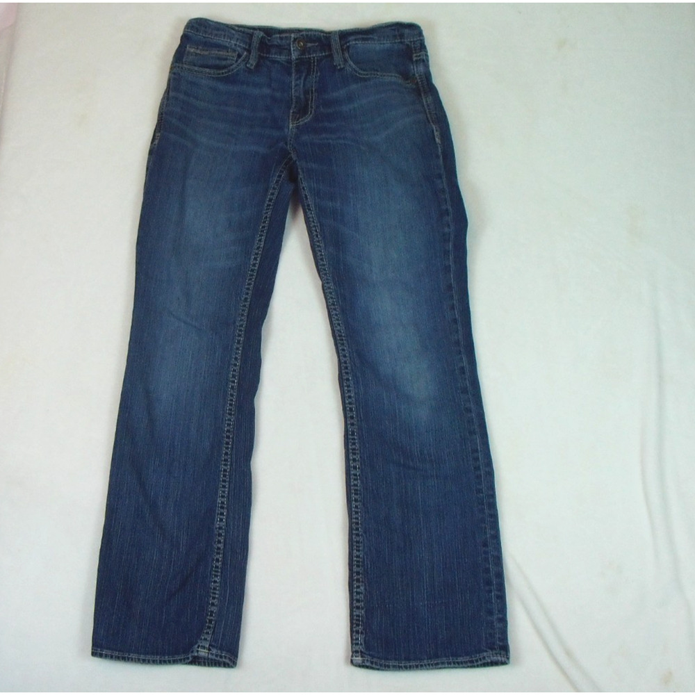 BKE Carter Jeans Mens 31R Blue Denim Bootleg Dark Wash Rodeo Casual‎